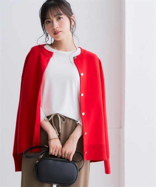 nissen(ニッセン)の「スウェットライクニットカーディガン(カーディガン/ボレロ・レディース・ロイヤルブルー/ベージュ系/ブラック/パープル/杢グレー/モカ/ライラック系/ネイビー系/オートミール/レッド・M/L/S/LL)」の13枚目の写真