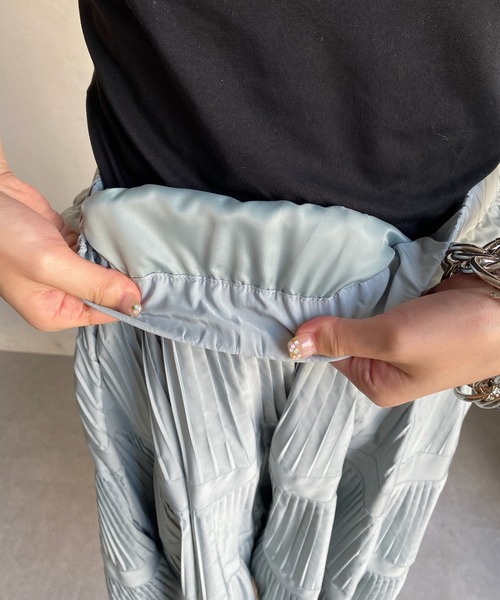 DouDou（ドゥドゥ）の「【新色追加】【WEB限定】 三段プリーツスカート（スカート・レディース・ホワイト系その他/ブラック/ライトグレー/サックスブルー/モスグリーン/ネイビー・FREE）」の19枚目の写真