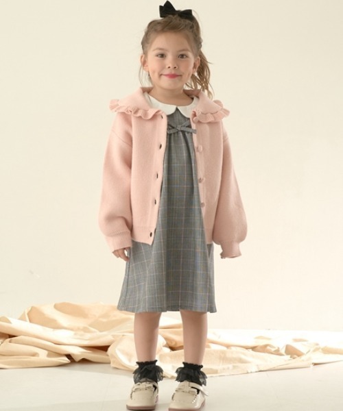 オケージョン】フリル衿付きカーディガン（スーツセット）｜Lycee mine