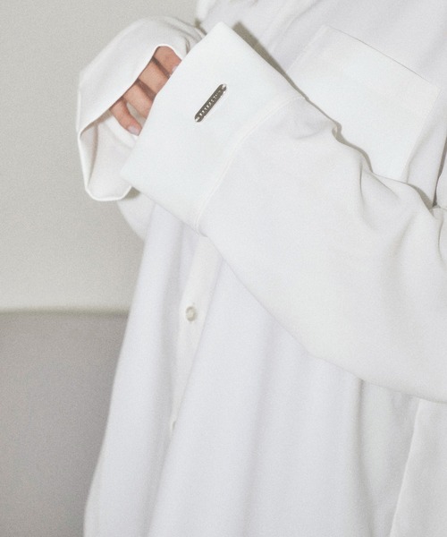 ANDGEEBEE（アンジービー）の「UNISEX スタンドネックボタンシャツ（シャツ/ブラウス・レディース・ホワイト/チャコールグレー・X-LARGE）」の7枚目の写真