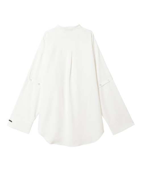 ANDGEEBEE（アンジービー）の「UNISEX スタンドネックボタンシャツ（シャツ/ブラウス・レディース・ホワイト/チャコールグレー・X-LARGE）」の9枚目の写真