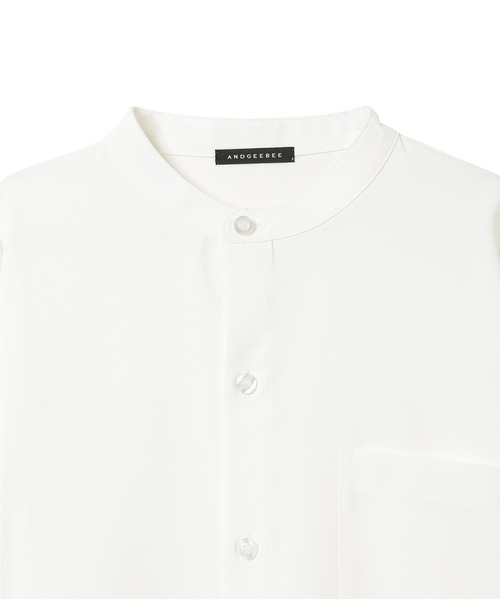 ANDGEEBEE（アンジービー）の「UNISEX スタンドネックボタンシャツ（シャツ/ブラウス・レディース・ホワイト/チャコールグレー・X-LARGE）」の10枚目の写真