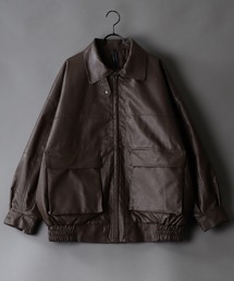 synthetic leather Big A-2 jacket/フェイクレザー ビッグ A-2 ジャケット