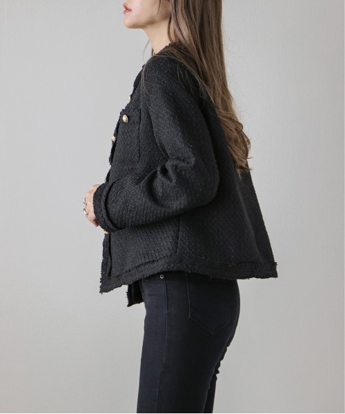 AMELY(エミリー)の「ツイードジャケット(その他アウター・レディース・ブラック/ブラック系その他・L/M)」の6枚目の写真