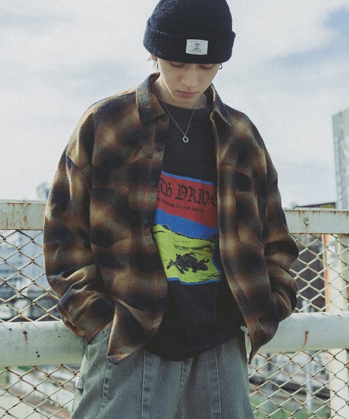 kutir（クティール）の「ウエスタンビックネルシャツ（シャツ/ブラウス・メンズ・ベージュ/レッド/ブラック・MEDIUM/LARGE）」の3枚目の写真