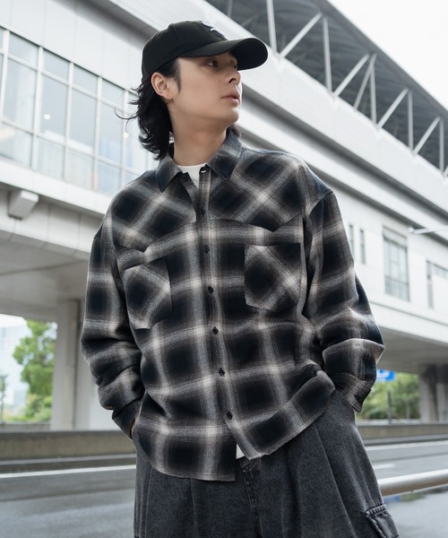 kutir（クティール）の「ウエスタンビックネルシャツ（シャツ/ブラウス・メンズ・ベージュ/レッド/ブラック・MEDIUM/LARGE）」の7枚目の写真