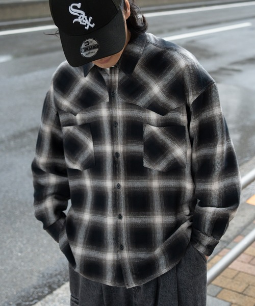 kutir（クティール）の「ウエスタンビックネルシャツ（シャツ/ブラウス・メンズ・ベージュ/レッド/ブラック・MEDIUM/LARGE）」の8枚目の写真