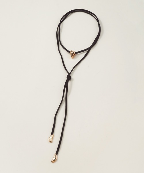 GOLDY（ゴールディ）の「ジグリー メタル ハート ベルベット タイ ネックレス（ネックレス・レディース・ゴールド/シルバー・FREE）」の4枚目の写真