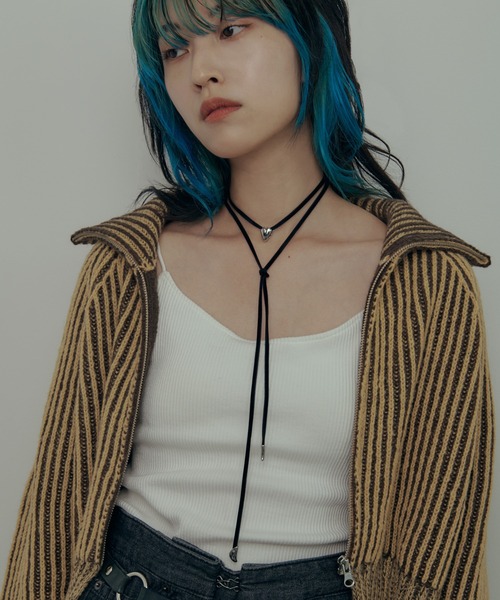 GOLDY（ゴールディ）の「ジグリー メタル ハート ベルベット タイ ネックレス（ネックレス・レディース・ゴールド/シルバー・FREE）」の5枚目の写真