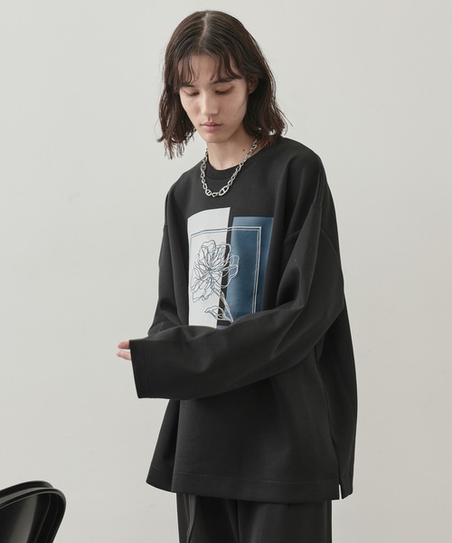 JUNRED（ジュンレッド）の「オーバーラップアートワイドスリーブPO（Tシャツ/カットソー・メンズ・ブラック/ホワイト・L/M/S）」の3枚目の写真
