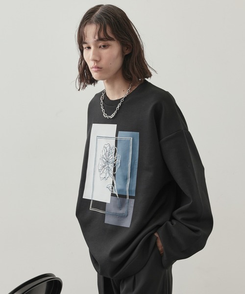 JUNRED（ジュンレッド）の「オーバーラップアートワイドスリーブPO（Tシャツ/カットソー・メンズ・ブラック/ホワイト・L/M/S）」の4枚目の写真