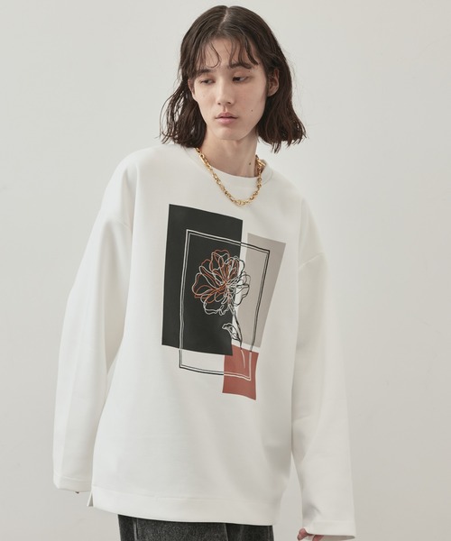 JUNRED（ジュンレッド）の「オーバーラップアートワイドスリーブPO（Tシャツ/カットソー・メンズ・ブラック/ホワイト・L/M/S）」の6枚目の写真