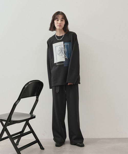 JUNRED（ジュンレッド）の「オーバーラップアートワイドスリーブPO（Tシャツ/カットソー・メンズ・ブラック/ホワイト・L/M/S）」の7枚目の写真