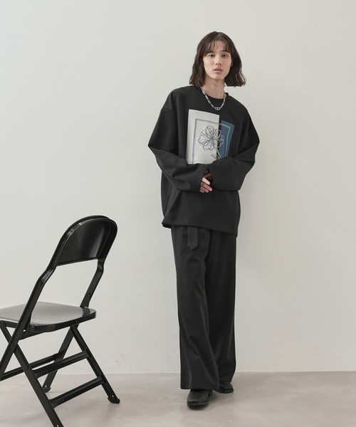 JUNRED（ジュンレッド）の「オーバーラップアートワイドスリーブPO（Tシャツ/カットソー・メンズ・ブラック/ホワイト・L/M/S）」の8枚目の写真