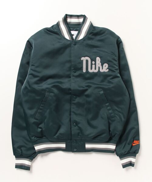 NIKE(ナイキ)の「ナイキ NIKE ナイキ サテン DUGOUT ジャケット NCPS(スタジャン・レディース・カーキ/ブルーグレー・L/M/S)」の1枚目の写真