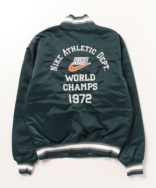 NIKE(ナイキ)の「ナイキ NIKE ナイキ サテン DUGOUT ジャケット NCPS(スタジャン・レディース・カーキ/ブルーグレー・L/M/S)」の3枚目の写真