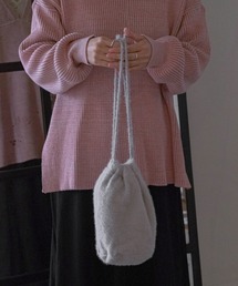 Odds（オッズ）の「odds MOHAIR POUCH オッズ モヘアポーチ 巾着バッグ ミニ バケットバッグ ドロストバッグ（ショルダーバッグ）」