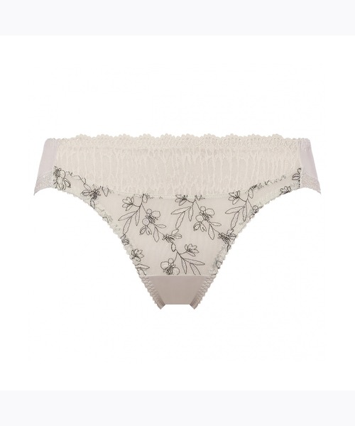 AMOSTYLE BY TRIUMPH(アモスタイルバイトリンプ)の「レギュラーショーツ クワイエットガーデン AMST1447 Hikini JX(ショーツ・レディース・ホワイト/パープル/イエロー・M/L)」の1枚目の写真