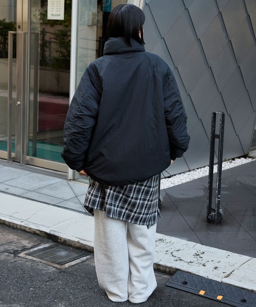 セール】2WAY 撥水ナイロン ビッグシルエット ミリタリーショート中綿