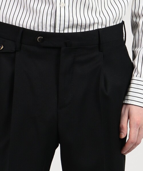 PT TORINO（ピーティートリノ）の「PT TORINO ウール 1プリーツスリムスラックス Gentleman Fit（スラックス・メンズ・ブラック/チャコールグレー・48/50）」の5枚目の写真