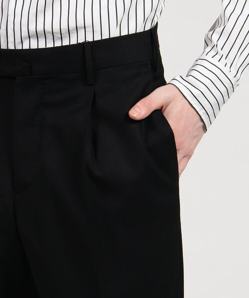 PT TORINO（ピーティートリノ）の「PT TORINO ウール 1プリーツスリムスラックス Gentleman Fit（スラックス・メンズ・ブラック/チャコールグレー・48/50）」の3枚目の写真