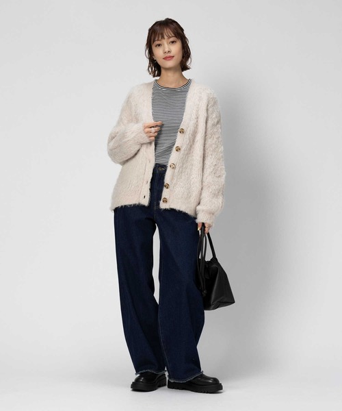HONEYSUCKLE ROSE（ハニーサックルローズ）の「【HONEYSUCKLE ROSE】シャギーカーデ（カーディガン/ボレロ・レディース・ブルー/オフホワイト/ダークグレー・L/M）」の22枚目の写真