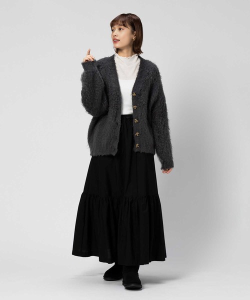 HONEYSUCKLE ROSE（ハニーサックルローズ）の「【HONEYSUCKLE ROSE】シャギーカーデ（カーディガン/ボレロ・レディース・ブルー/オフホワイト/ダークグレー・L/M）」の11枚目の写真