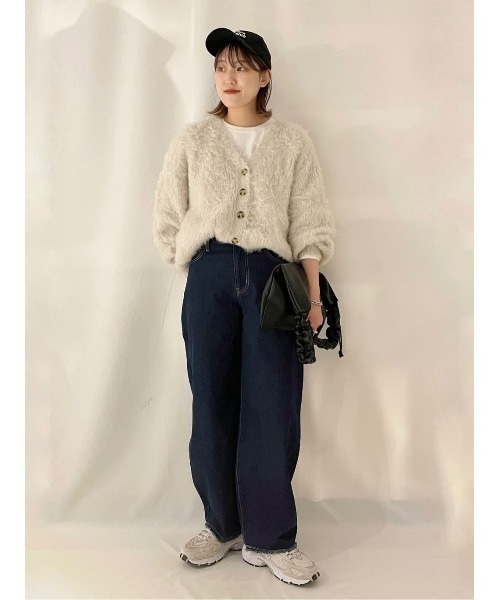 HONEYSUCKLE ROSE（ハニーサックルローズ）の「【HONEYSUCKLE ROSE】シャギーカーデ（カーディガン/ボレロ・レディース・ブルー/オフホワイト/ダークグレー・L/M）」の21枚目の写真