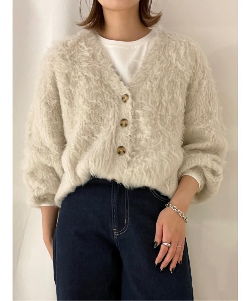 HONEYSUCKLE ROSE（ハニーサックルローズ）の「【HONEYSUCKLE ROSE】シャギーカーデ（カーディガン/ボレロ・レディース・ブルー/オフホワイト/ダークグレー・L/M）」の19枚目の写真