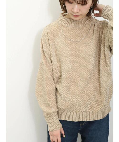 Samansa Mos2 blue（サマンサモスモスブルー）の「【帯電防止】モールブークレーニットプルオーバー（ニット/セーター・レディース・グリーン/イエロー/サックスブルー/ベージュ/キナリ・F）」の3枚目の写真