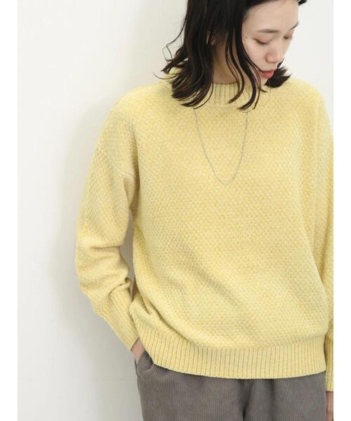 Samansa Mos2 blue（サマンサモスモスブルー）の「【帯電防止】モールブークレーニットプルオーバー（ニット/セーター・レディース・グリーン/イエロー/サックスブルー/ベージュ/キナリ・F）」の6枚目の写真