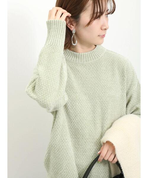 Samansa Mos2 blue（サマンサモスモスブルー）の「【帯電防止】モールブークレーニットプルオーバー（ニット/セーター・レディース・グリーン/イエロー/サックスブルー/ベージュ/キナリ・F）」の13枚目の写真