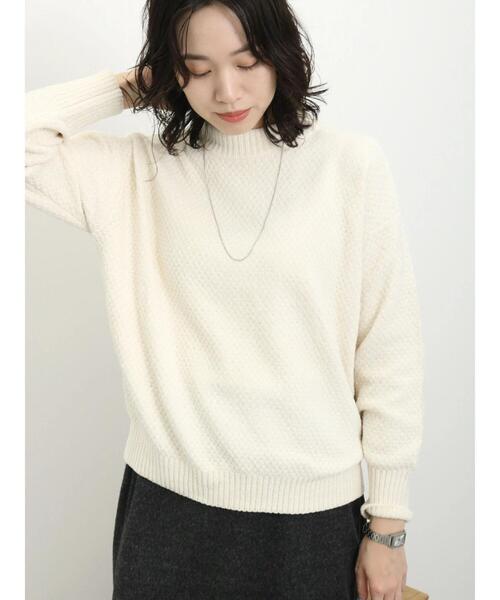 Samansa Mos2 blue（サマンサモスモスブルー）の「【帯電防止】モールブークレーニットプルオーバー（ニット/セーター・レディース・グリーン/イエロー/サックスブルー/ベージュ/キナリ・F）」の21枚目の写真