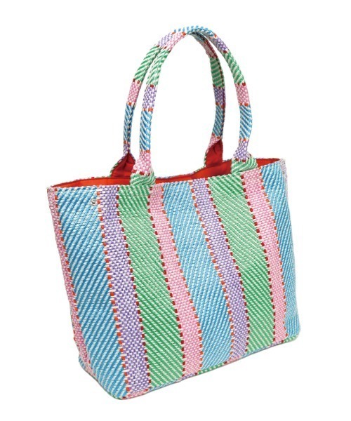 polka polka(ポルカポルカ)の「polka polka / ポルカポルカ 雑材モザイクトート 652 4021234 SDI / DC(トートバッグ・レディース・ベージュ/ネイビー/オレンジ/その他1・FREE)」の1枚目の写真