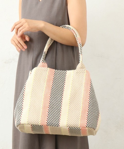 polka polka(ポルカポルカ)の「polka polka / ポルカポルカ 雑材モザイクトート 652 4021234 SDI / DC(トートバッグ・レディース・ベージュ/ネイビー/オレンジ/その他1・FREE)」の8枚目の写真