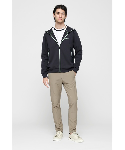 BOSS シルケットコットン Tシャツ ミックスストライプ BOSS - シルケットコットン Tシャツ ミックスストライプ - ブラック