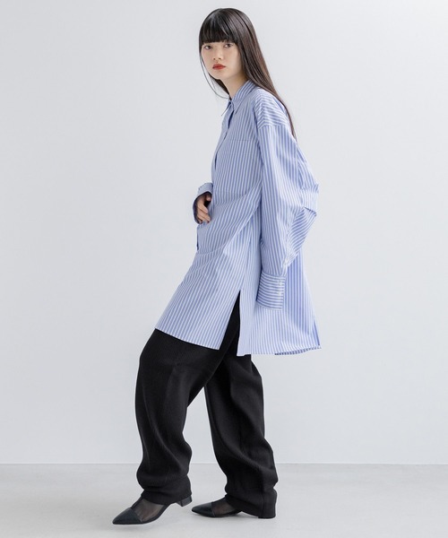 yuw（ユウ）の「イージーリブニットパンツ 991349（スウェットパンツ・レディース・ホワイト/ブラック・FREE）」の5枚目の写真