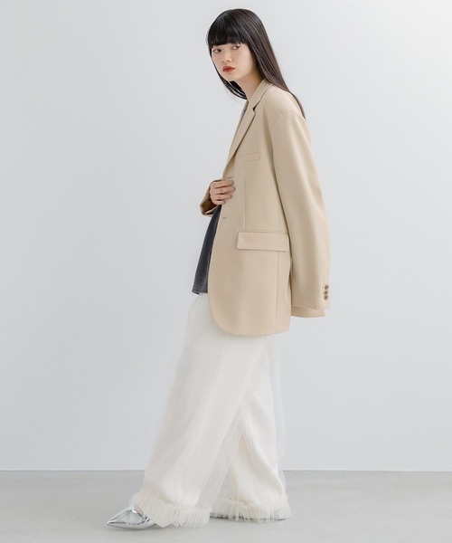 yuw（ユウ）の「イージーリブニットパンツ 991349（スウェットパンツ・レディース・ホワイト/ブラック・FREE）」の10枚目の写真