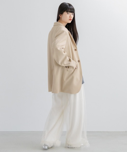 yuw（ユウ）の「イージーリブニットパンツ 991349（スウェットパンツ・レディース・ホワイト/ブラック・FREE）」の11枚目の写真