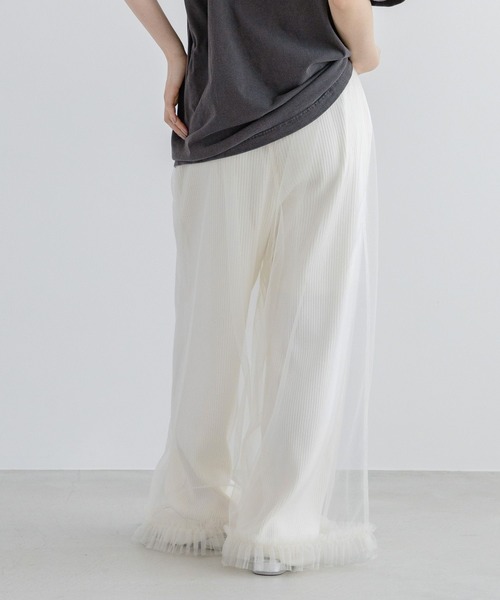 yuw（ユウ）の「イージーリブニットパンツ 991349（スウェットパンツ・レディース・ホワイト/ブラック・FREE）」の17枚目の写真