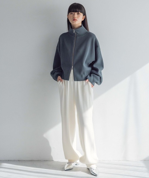 yuw（ユウ）の「イージーリブニットパンツ 991349（スウェットパンツ・レディース・ホワイト/ブラック・FREE）」の19枚目の写真