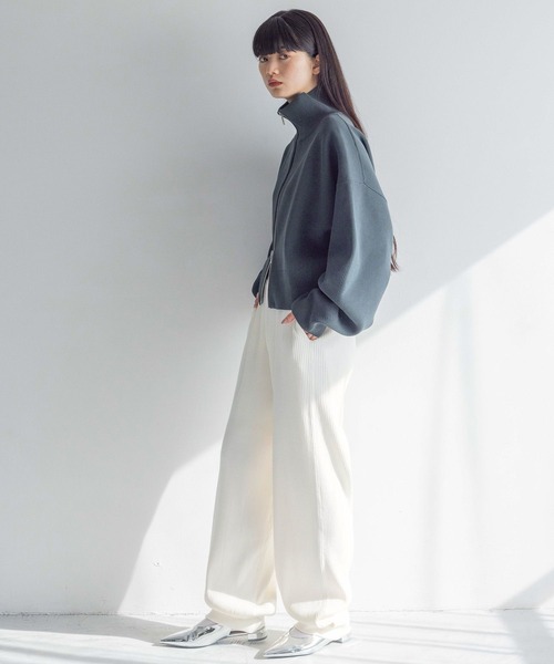 yuw（ユウ）の「イージーリブニットパンツ 991349（スウェットパンツ・レディース・ホワイト/ブラック・FREE）」の20枚目の写真