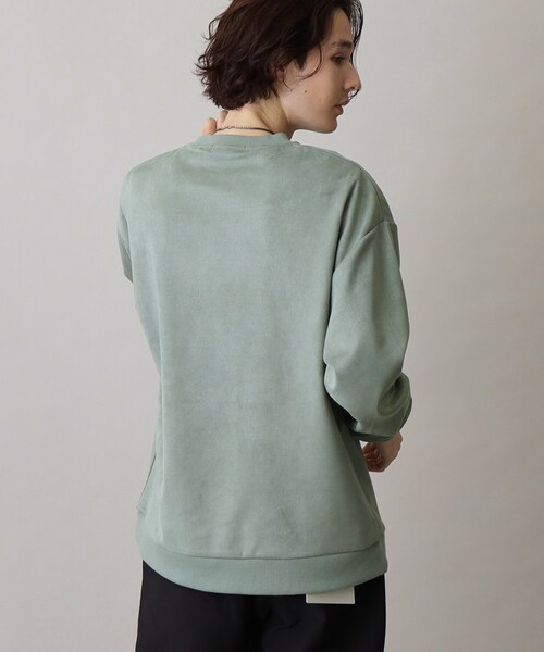THE SHOP TK （ザ ショップ ティーケー ）の「◆【ネックレスセットアイテム】フェイクスウェードロゴプルオーバー（Tシャツ/カットソー・メンズ・ライトグリーン/アイボリー/スミクロ・02/03/04）」の6枚目の写真