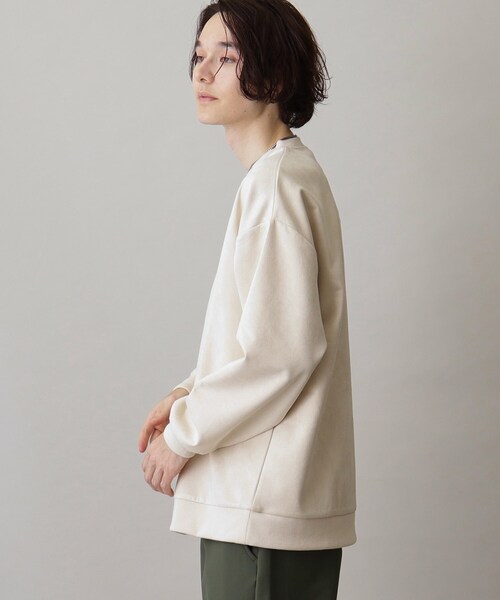 THE SHOP TK （ザ ショップ ティーケー ）の「◆【ネックレスセットアイテム】フェイクスウェードロゴプルオーバー（Tシャツ/カットソー・メンズ・ライトグリーン/アイボリー/スミクロ・02/03/04）」の12枚目の写真