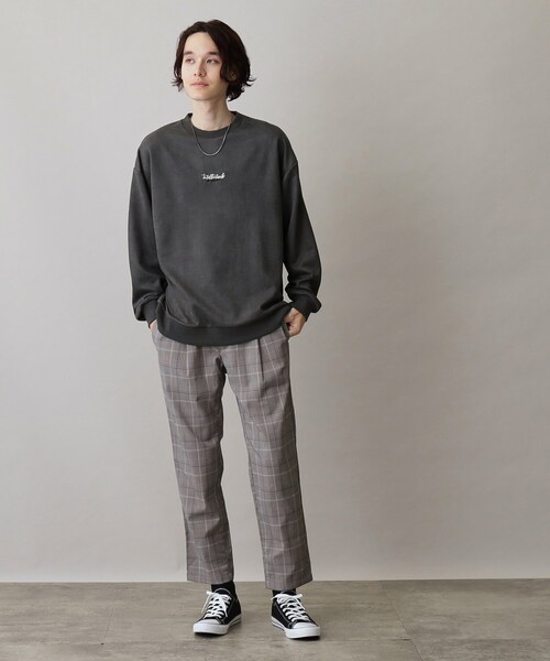 THE SHOP TK （ザ ショップ ティーケー ）の「◆【ネックレスセットアイテム】フェイクスウェードロゴプルオーバー（Tシャツ/カットソー・メンズ・ライトグリーン/アイボリー/スミクロ・02/03/04）」の18枚目の写真