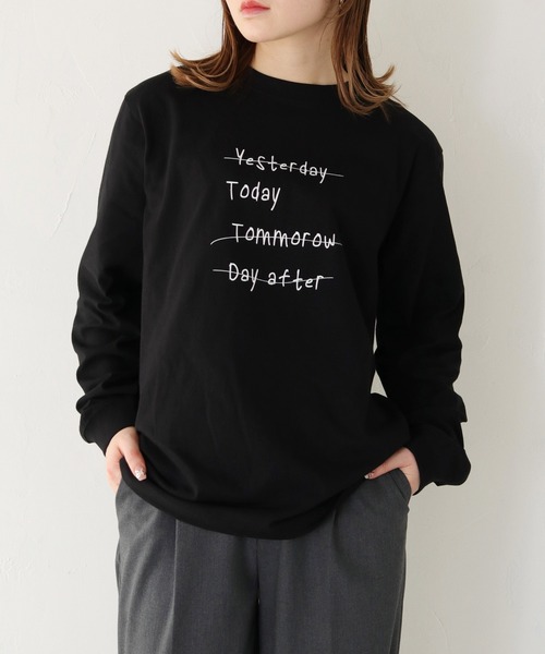 HER CLOSET(ハークローゼット)の「【HER CLOSET】WEB限定手描きロゴロンT WEB LIMITED HAND-DRAWN LOGO LONG TEE(Tシャツ/カットソー・レディース・オフホワイト/ブラック・S/M)」の20枚目の写真