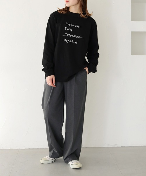 HER CLOSET(ハークローゼット)の「【HER CLOSET】WEB限定手描きロゴロンT WEB LIMITED HAND-DRAWN LOGO LONG TEE(Tシャツ/カットソー・レディース・オフホワイト/ブラック・S/M)」の18枚目の写真