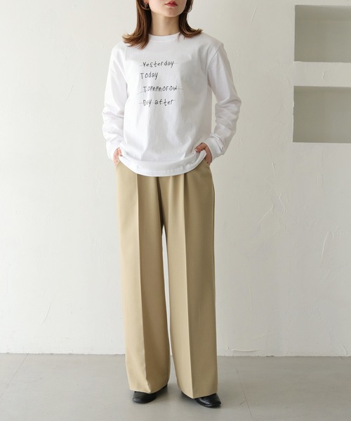 HER CLOSET(ハークローゼット)の「【HER CLOSET】WEB限定手描きロゴロンT WEB LIMITED HAND-DRAWN LOGO LONG TEE(Tシャツ/カットソー・レディース・オフホワイト/ブラック・S/M)」の9枚目の写真