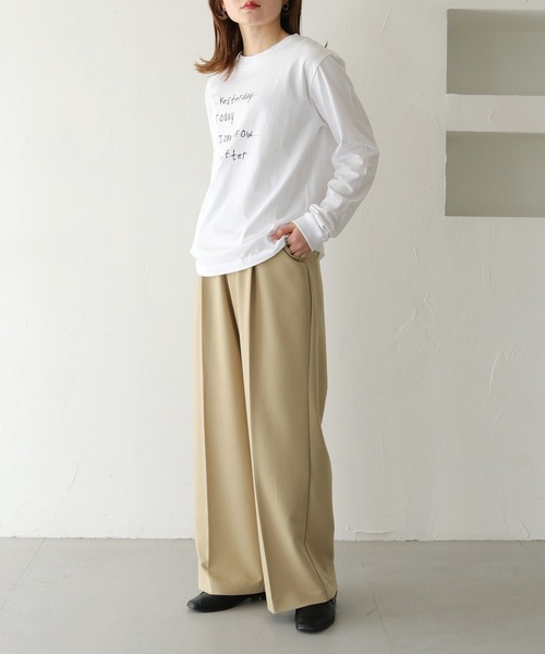 HER CLOSET(ハークローゼット)の「【HER CLOSET】WEB限定手描きロゴロンT WEB LIMITED HAND-DRAWN LOGO LONG TEE(Tシャツ/カットソー・レディース・オフホワイト/ブラック・S/M)」の8枚目の写真