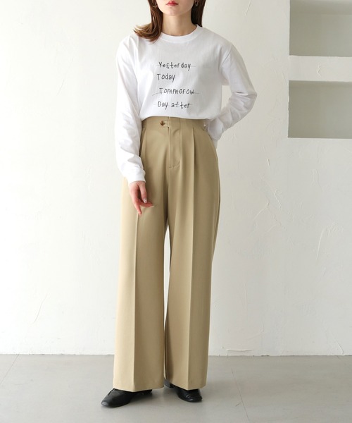 HER CLOSET(ハークローゼット)の「【HER CLOSET】WEB限定手描きロゴロンT WEB LIMITED HAND-DRAWN LOGO LONG TEE(Tシャツ/カットソー・レディース・オフホワイト/ブラック・S/M)」の11枚目の写真